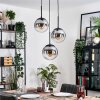 Gastor hanging light, globe light 30 cm clear, Smoke-coloured, 3-light sources