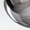 Gastor ceiling light, globe light chrome, Smoke-coloured, 5-light sources