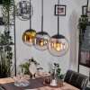 Gastor hanging light, globe light gold, clear, Smoke-coloured, 3-light sources