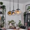 Gastor hanging light, globe light gold, clear, Smoke-coloured, 3-light sources