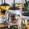 Gastor hanging light, globe light gold, clear, Smoke-coloured, 3-light sources