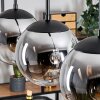 Gastor hanging light, globe light chrome, clear, Smoke-coloured, 3-light sources