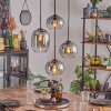 Soutinho hanging light, globe light clear, Smoke-coloured, 4-light sources