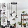 Soutinho hanging light, globe light clear, Smoke-coloured, 4-light sources