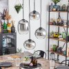 Soutinho hanging light, globe light clear, Smoke-coloured, 4-light sources