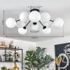 Gastor ceiling light, globe light 83 cm white, 10-light sources