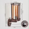 Martinha outdoor wall light rust-coloured, 1-light source, Motion sensor