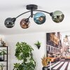 Linneryd ceiling light, globe light black, 4-light sources