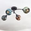 Linneryd ceiling light, globe light black, 4-light sources