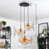 Mertola hanging light, globe light black, 3-light sources