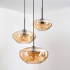 Mertola hanging light, globe light black, 3-light sources