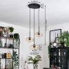 Mertola hanging light, globe light black, 3-light sources