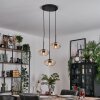 Mertola hanging light, globe light black, 3-light sources