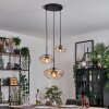 Mertola hanging light, globe light black, 3-light sources