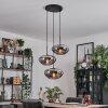 Mertola hanging light, globe light black, 3-light sources