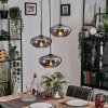 Mertola hanging light, globe light black, 3-light sources