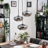 Mertola hanging light, globe light black, 3-light sources