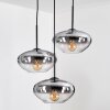 Mertola hanging light, globe light black, 3-light sources