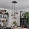 Mertola hanging light, globe light black, 3-light sources