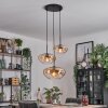 Mertola hanging light, globe light black, 3-light sources