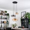 Mertola hanging light, globe light black, 3-light sources