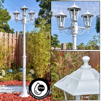 Loria outdoor light, lamp post, path light white, 3-light sources