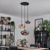 Mertola hanging light, globe light black, 3-light sources