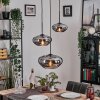 Mertola hanging light, globe light black, 3-light sources