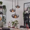 Mertola hanging light, globe light black, 3-light sources