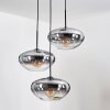 Mertola hanging light, globe light black, 3-light sources