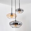 Mertola hanging light, globe light black, 3-light sources