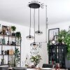 Mertola hanging light, globe light black, 3-light sources