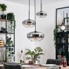 Mertola hanging light, globe light black, 3-light sources