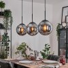 Gastor hanging light, globe light black, 3-light sources