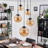 Gastor hanging light, globe light 45 cm black, 5-light sources