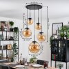 Gastor hanging light, globe light 45 cm black, 5-light sources