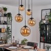 Gastor hanging light, globe light 45 cm black, 5-light sources