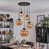 Gastor hanging light, globe light 45 cm black, 5-light sources