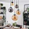 Gastor hanging light, globe light 45 cm black, 5-light sources