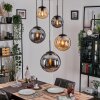 Gastor hanging light, globe light 45 cm black, 5-light sources