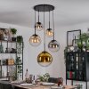 Gastor hanging light, globe light 45 cm black, 5-light sources