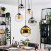 Gastor hanging light, globe light 45 cm black, 5-light sources