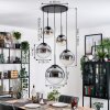 Gastor hanging light, globe light 45 cm black, 5-light sources