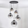 Gastor hanging light, globe light 45 cm black, 5-light sources