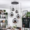 Gastor hanging light, globe light 45 cm black, 5-light sources