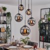 Gastor hanging light, globe light 45 cm black, 5-light sources