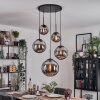 Gastor hanging light, globe light 45 cm black, 5-light sources