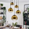 Gastor hanging light, globe light 45 cm black, 5-light sources