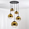 Gastor hanging light, globe light 45 cm black, 5-light sources