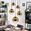 Gastor hanging light, globe light 45 cm black, 5-light sources